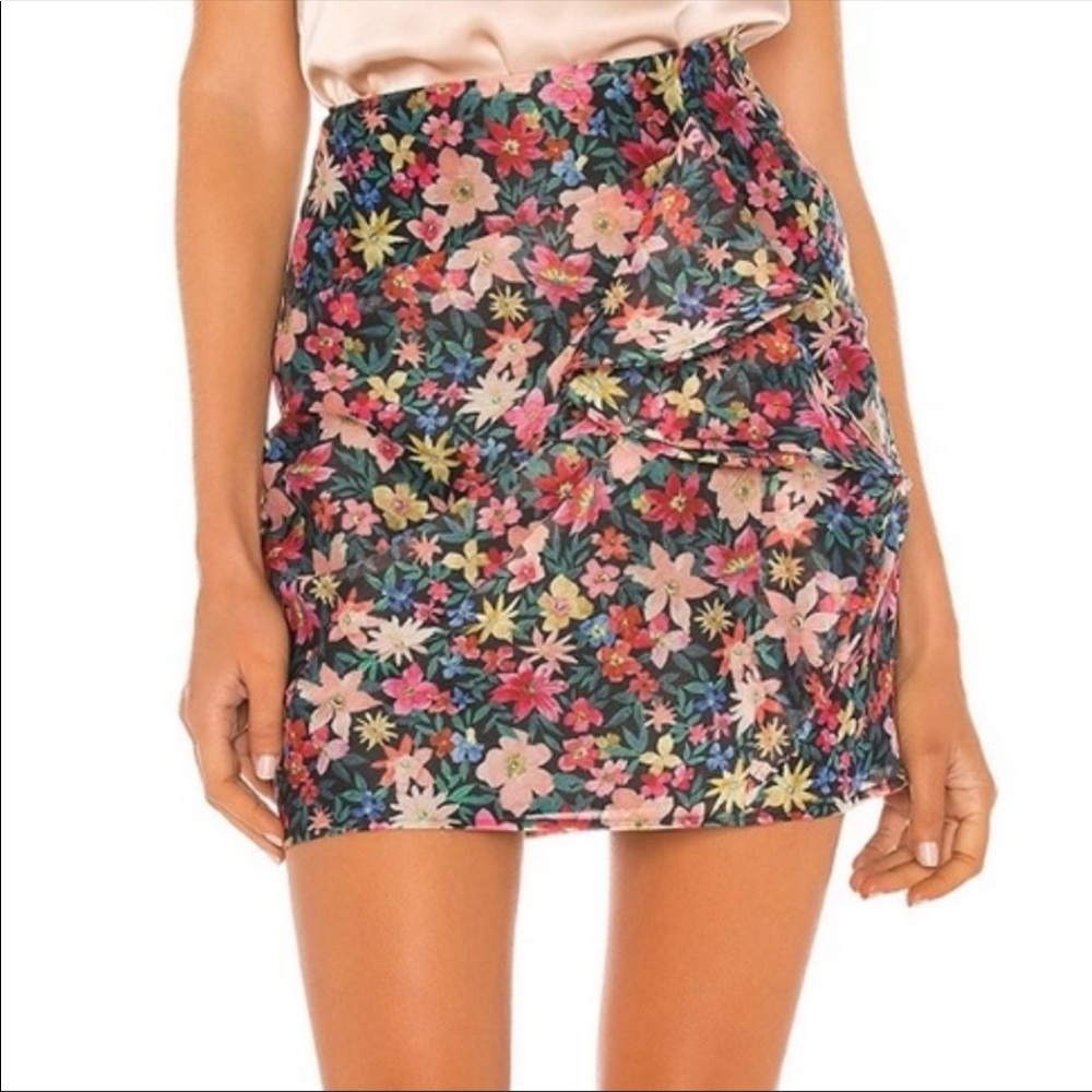 C/Meo Collective Floral Ruffle Mini Skirt